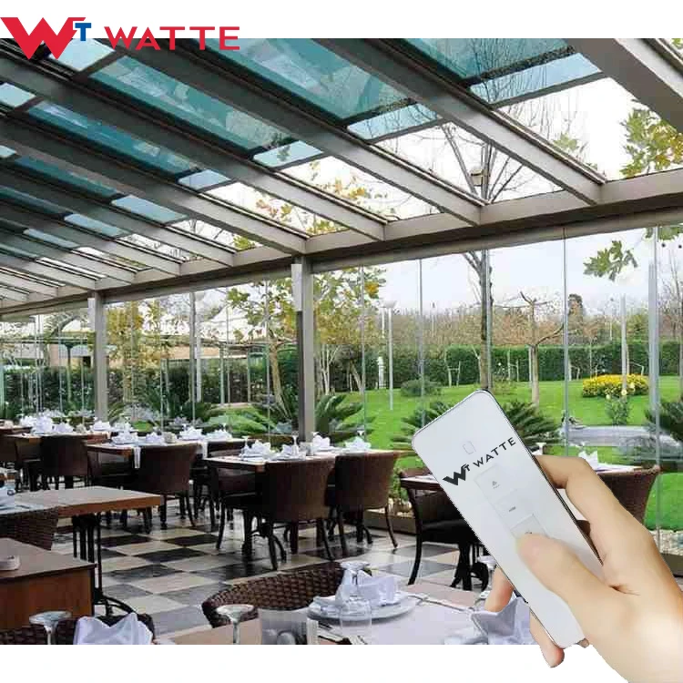 Aluminum Frame Motorized Retractable Insulation Glass Roof Shade Outdoor Patio Balcony Sun Rain Proof Awning for Patio Sliding