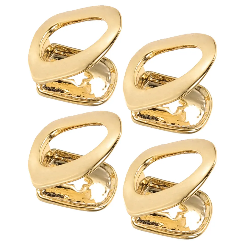 

4pcs Golden Copper Single Tooth Cap Metal Grill Accessories Decorative Teeth Jewelry Mouth Grills for Cosplay