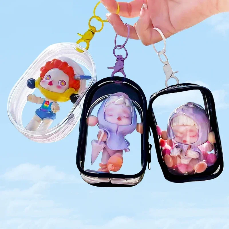 

Transparent Blind Box Storage Box Mini Keychain Storage Box Backpack Keychain Wallet Suitable for Displaying Small Dolls