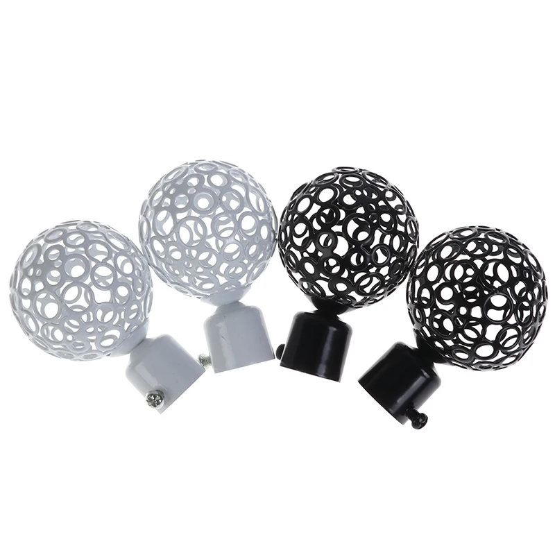 2Pcs Curtain Rod Ends 22mm 28mm Dia Drapery Curtain Rods Iron Ends Caps Finials Accessories