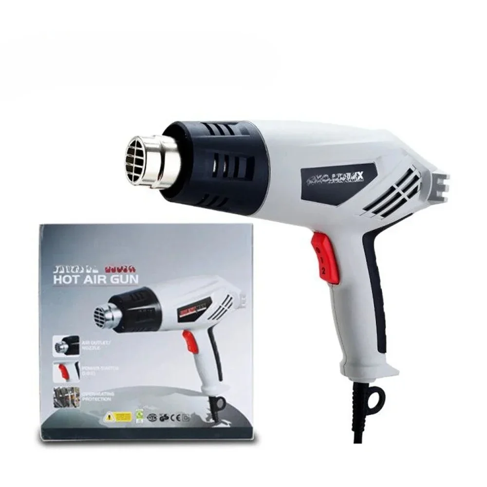 220V Heat Gun 2000W 2 gear temperatures settings Multifunction Electric Hot Air Gun with Nozzle Attachments Power Tool
