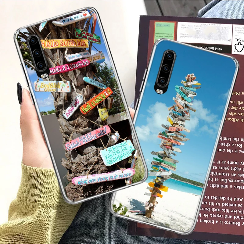 Seaside signs for summer tourism Phone For Huawei P30 Lite P10 P20 P40 P50 Pro Cover Huawei Mate 40 Pro 10 20 Lite 30 Capa Coque