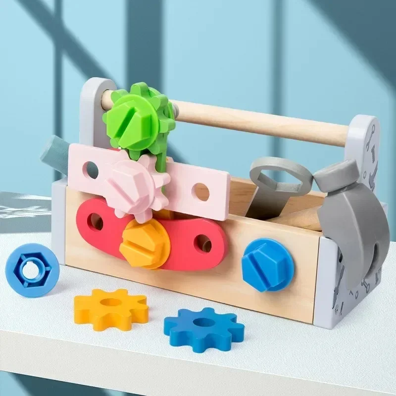 Holzspielzeug Rollenspiel-Set % Kinder-Werkzeugkasten % Mutter-Demontage % Schraubenmontage % Simulationsreparatur\Educational Sensory