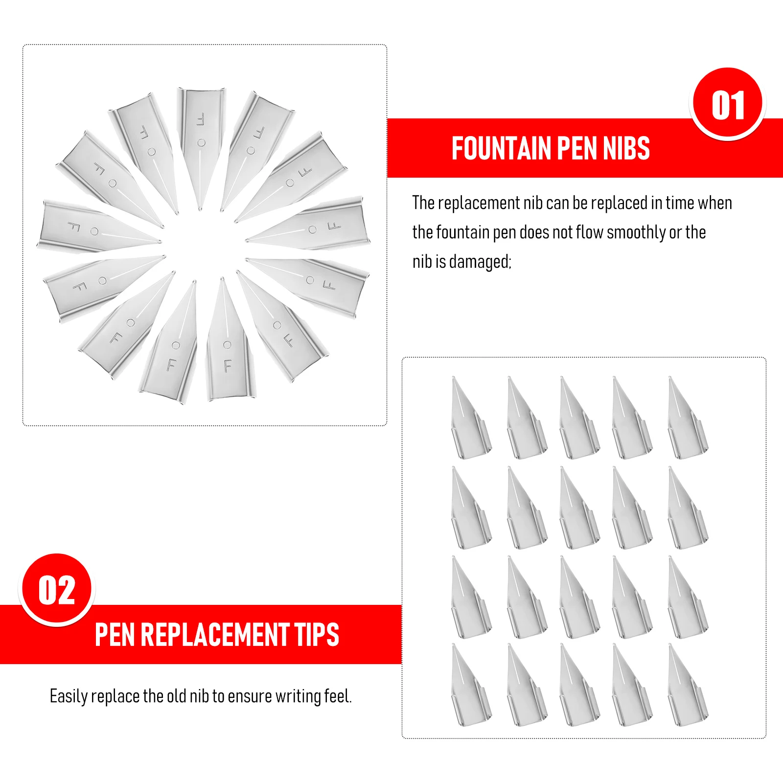 

20 шт., сменные наконечники для ручек, отличный процесс производства, хорошие аксессуары для ручек, наконечники для ручек