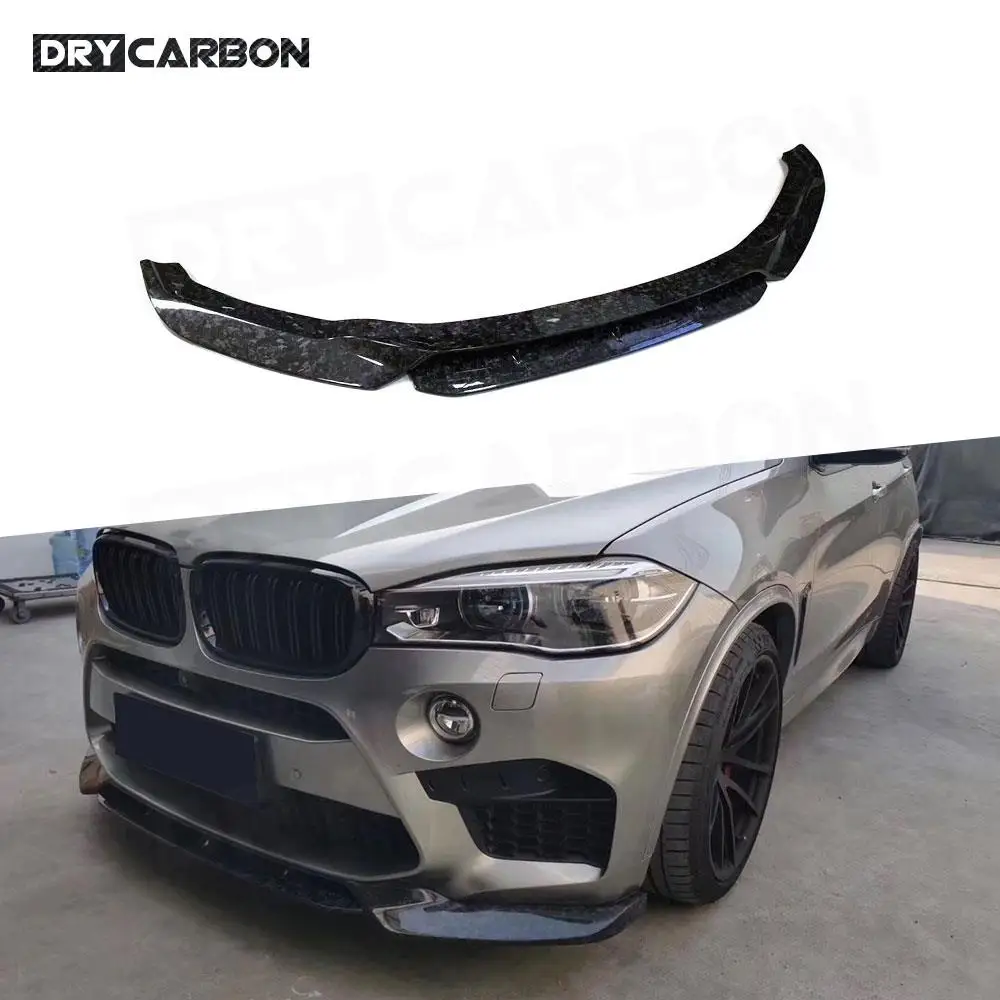 Dry Carbon Fiber Front Lip Chin Spoiler For BMW X5M F85 X6M F86 2015 -2018 V Style Head Bumper Shovel Protector Car Accessories