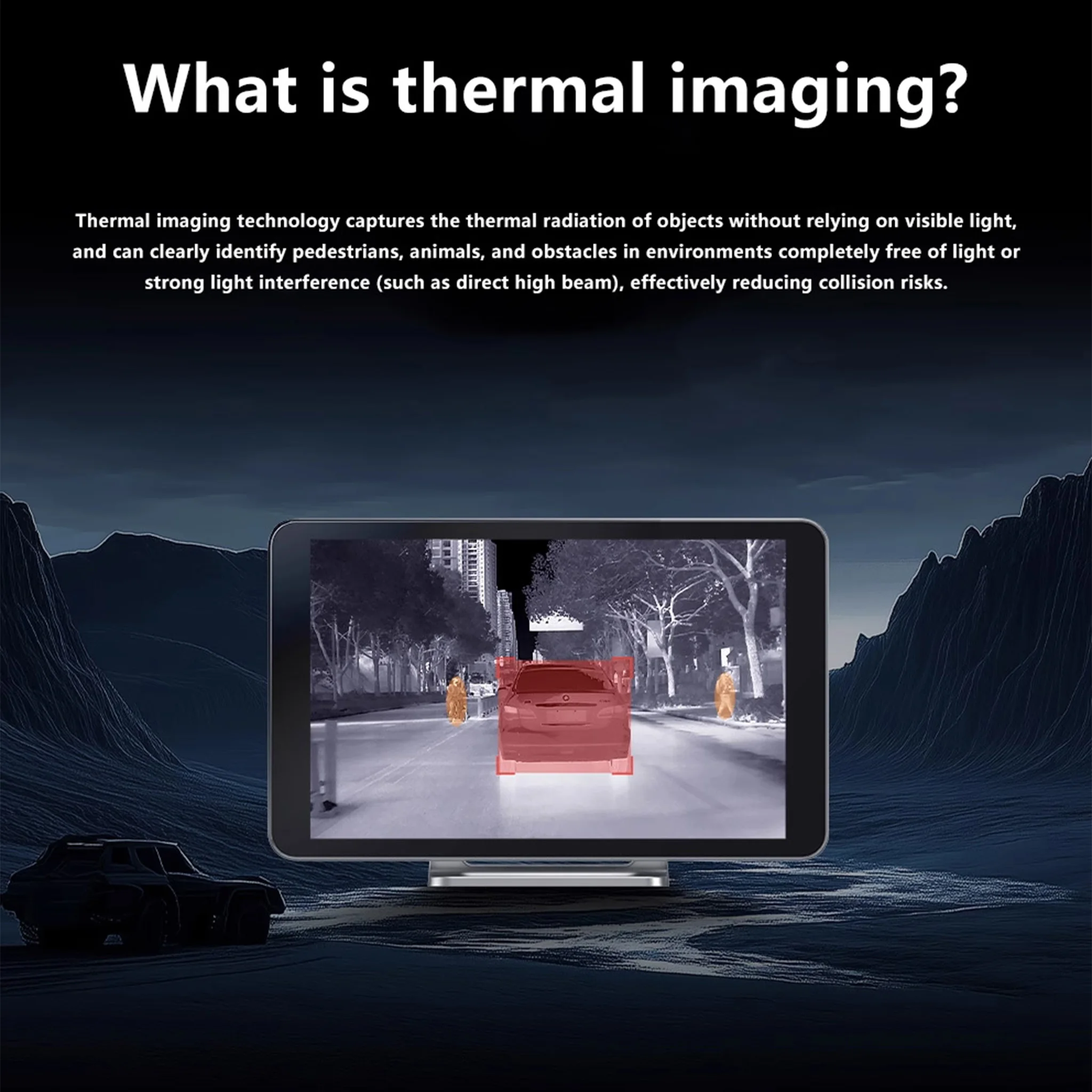 NS7 Nachtzicht Camera Voor Auto 200M Anti-Collision Thermische Infrarood Camera AI Rijveiligheid Gevaar Waarschuwing Herinnering