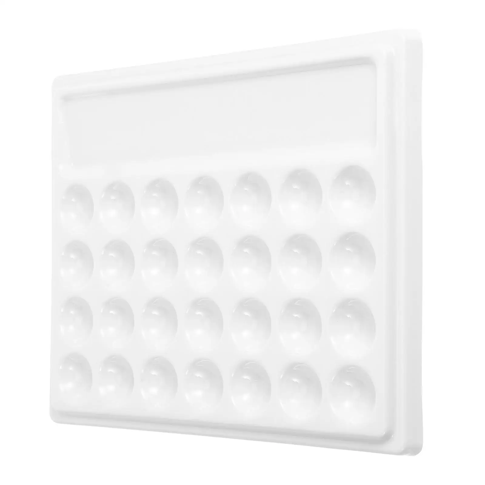 

Durable 28 Hole Ceramic Paint Palette Tray for Watercolor Oil Pigment Mixing Easy Cleaning Lightweight Portable Storage