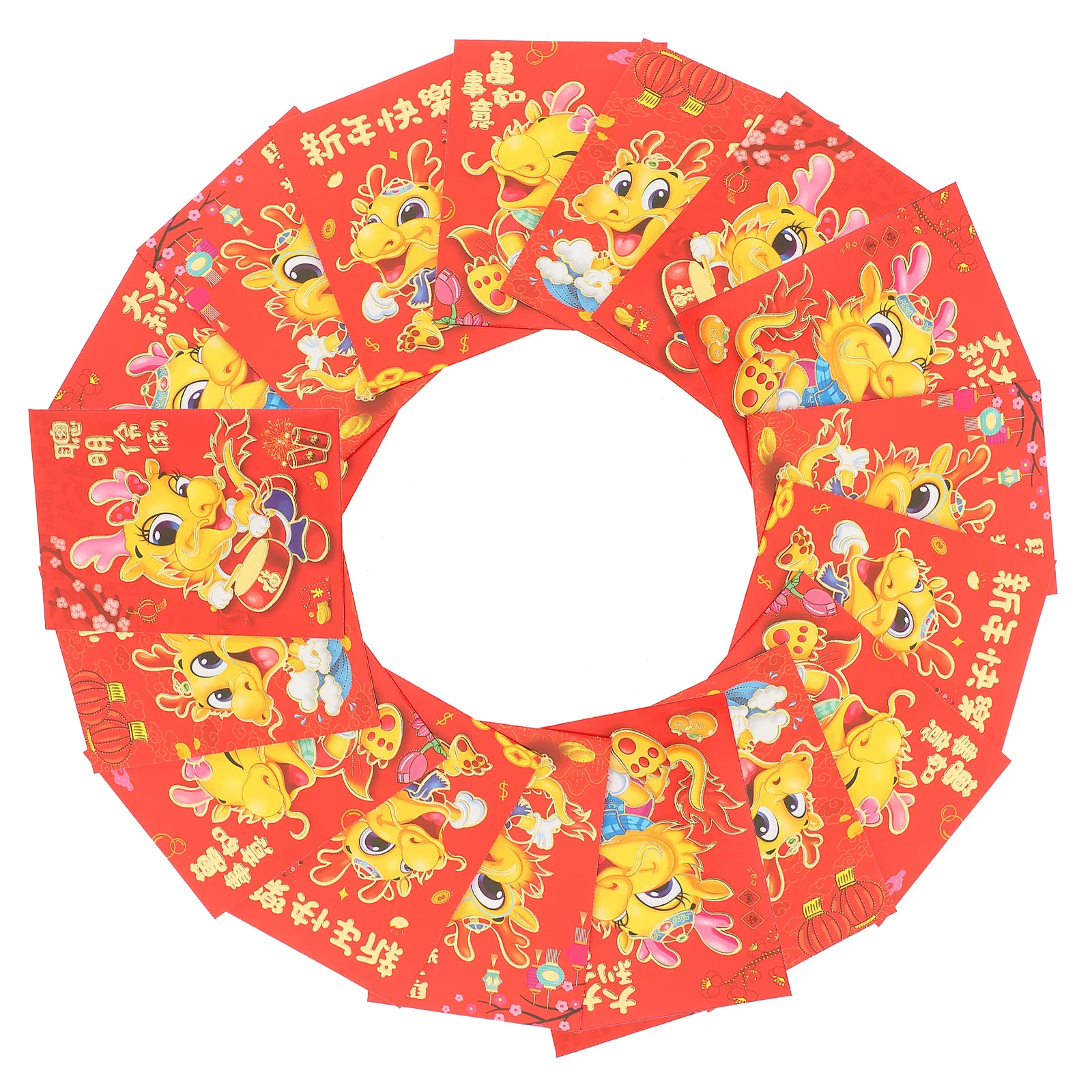 30Pcs Chinese New Year Red Envelopes Bright Creative Dragon Pattern Lucky Money Envelopes 2024 Spring Festival Gift Packets