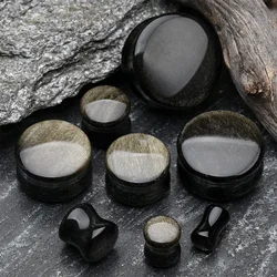 Black Natural Stone Double Flare Plugs Large Gauge Ear Plugs Ear Gauges Big Size Ear Expander Piercing Jewelry