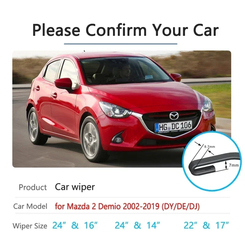 For Mazda 2 Mazda2 Demio DY DE DJ 2002~2019 Front Windscreen Windshield Wipers Car Accessories 2003 2008 2015 Car Wiper Blade