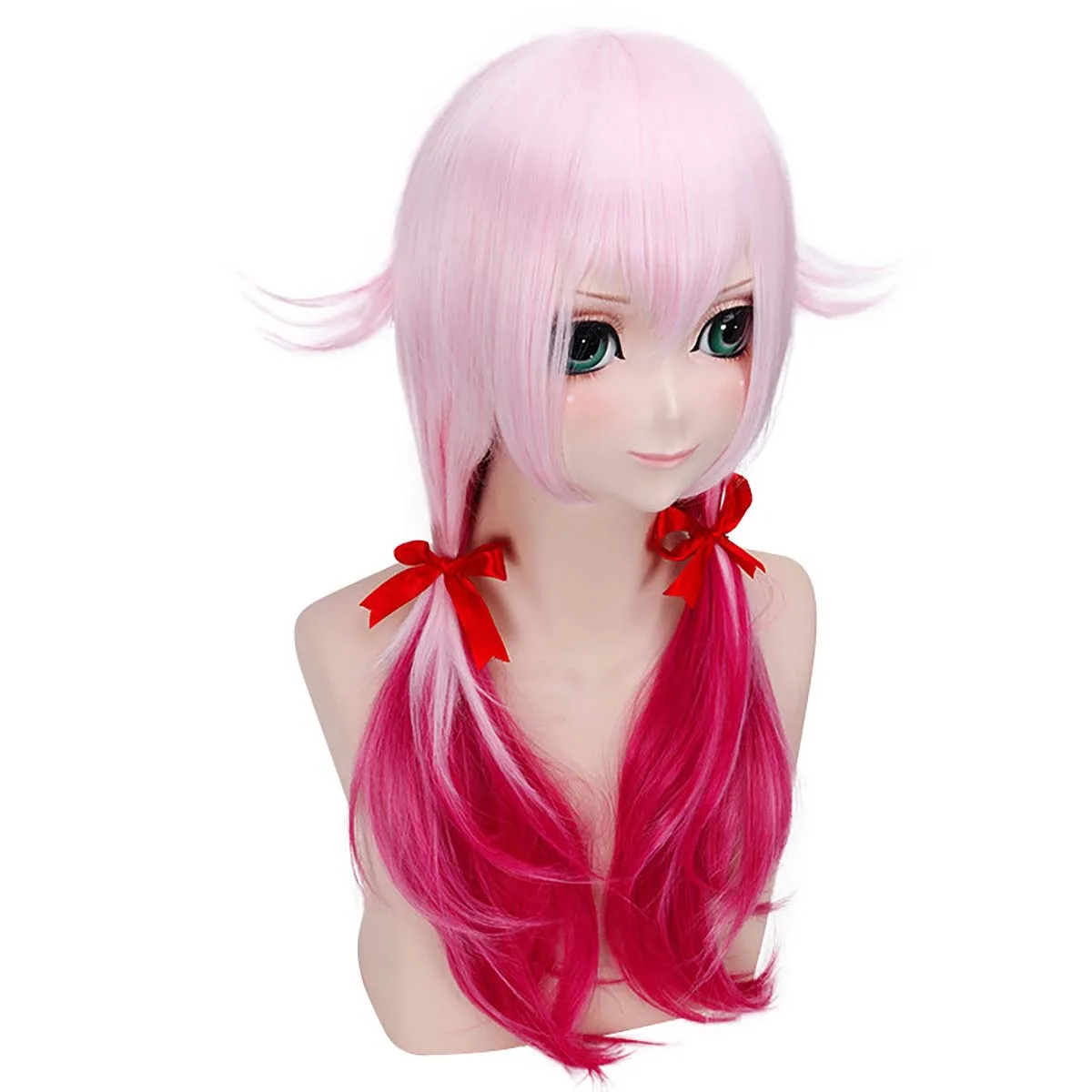 Halloween Party Anime Guilty Crown Cosplay Yuzuriha Inori Pink Gradient Hair Wig For Woman