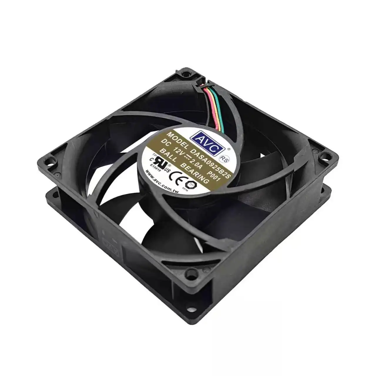 SLIDER DASA0925B2S DC 12V 2.0A 9225 4-Wire PWM Ball Bearing Cooling Fan, 92x92x25mm High Speed Miner Server Axial Fan