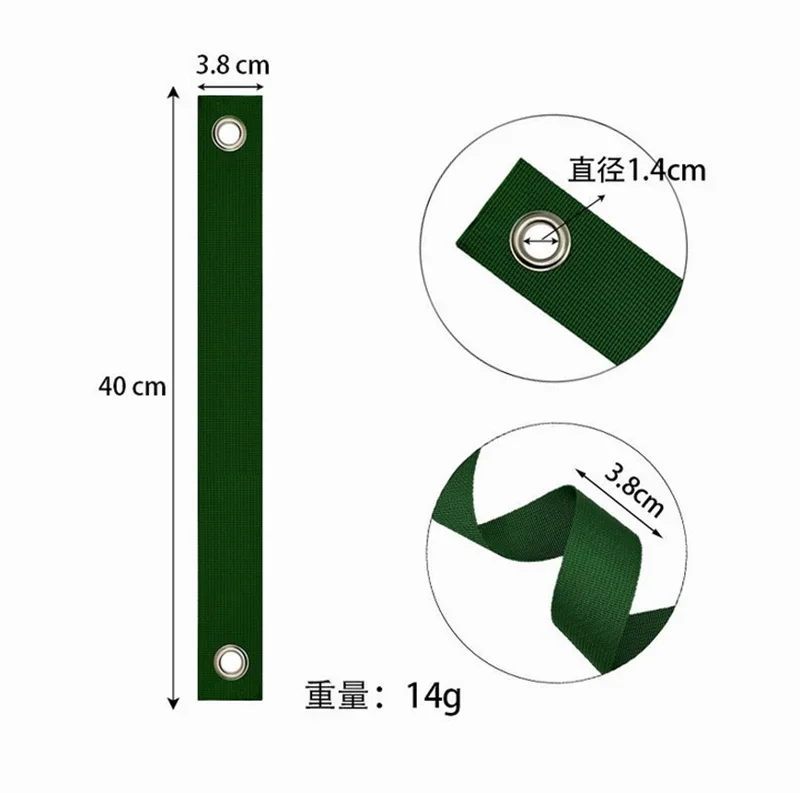 40pcs Tree Strap with Hole for preventing damage to the tree Windproof green black webbing 3.8*40CM