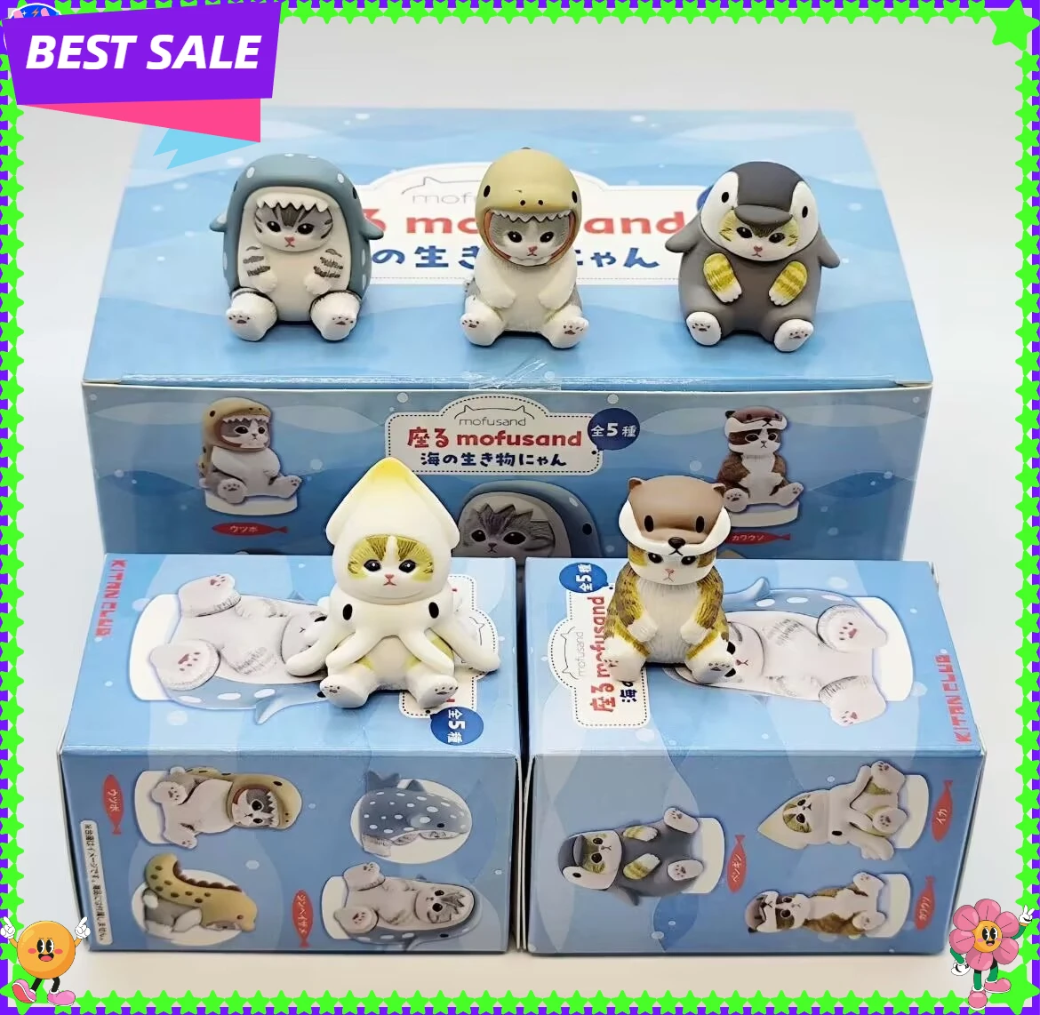 

Lovely Cute Mofusand Cats Wearing Marine Organism Clothes Blind Box Gifts Toy Model Anime Figures Collect Ornaments