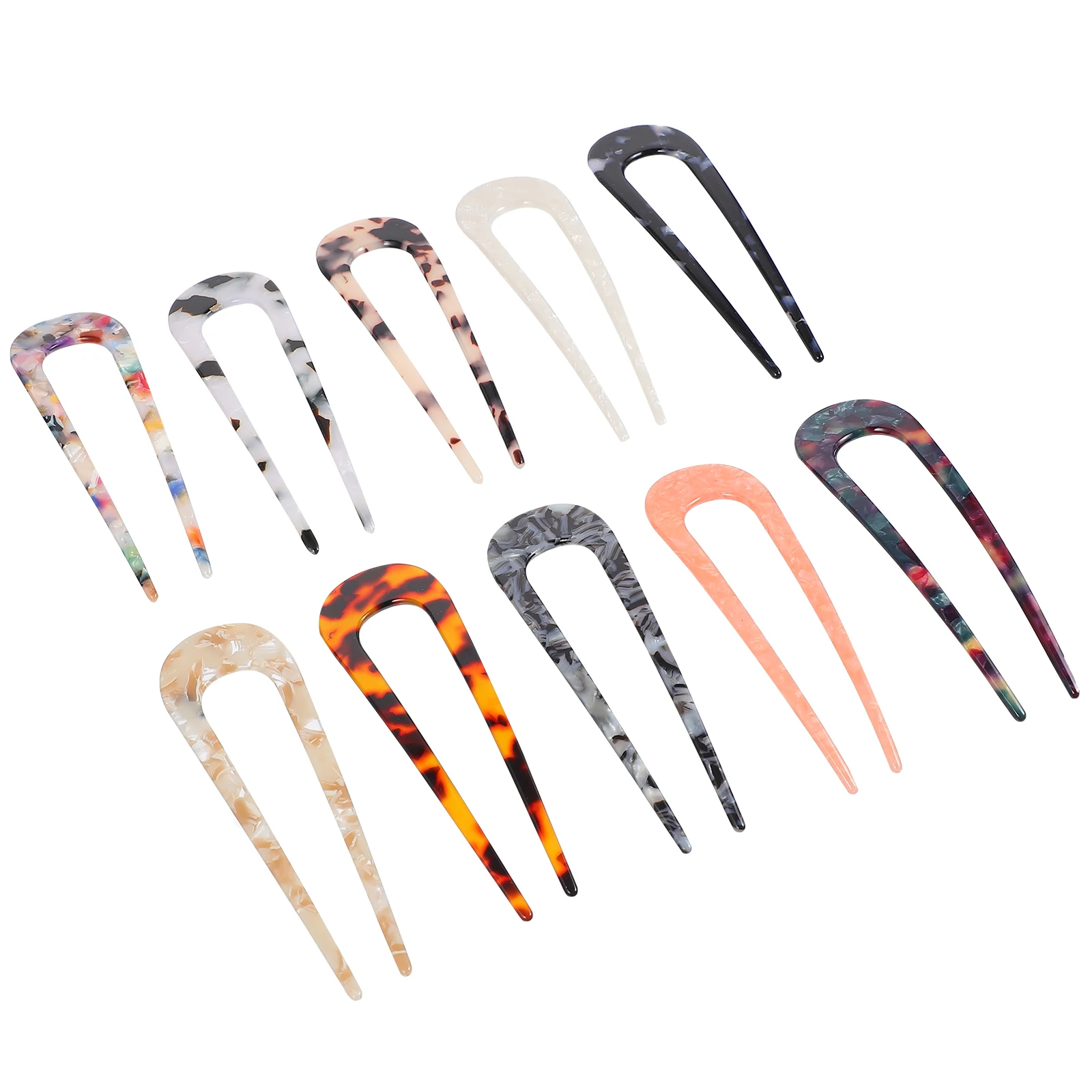 

10pcs U Shape Pins Hair Forks French Style Hairpins Hair Decorations for Updos Buns Party Festival Photography Gifts Women