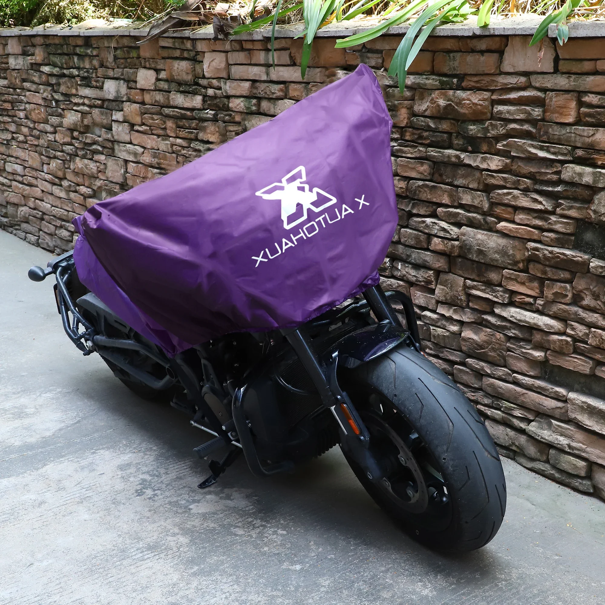 Autohaux ML XL Copri moto Mezza copertura leggera Protezione antipolvere antipioggia impermeabile per esterni per la maggior parte dei tour di abiti completi