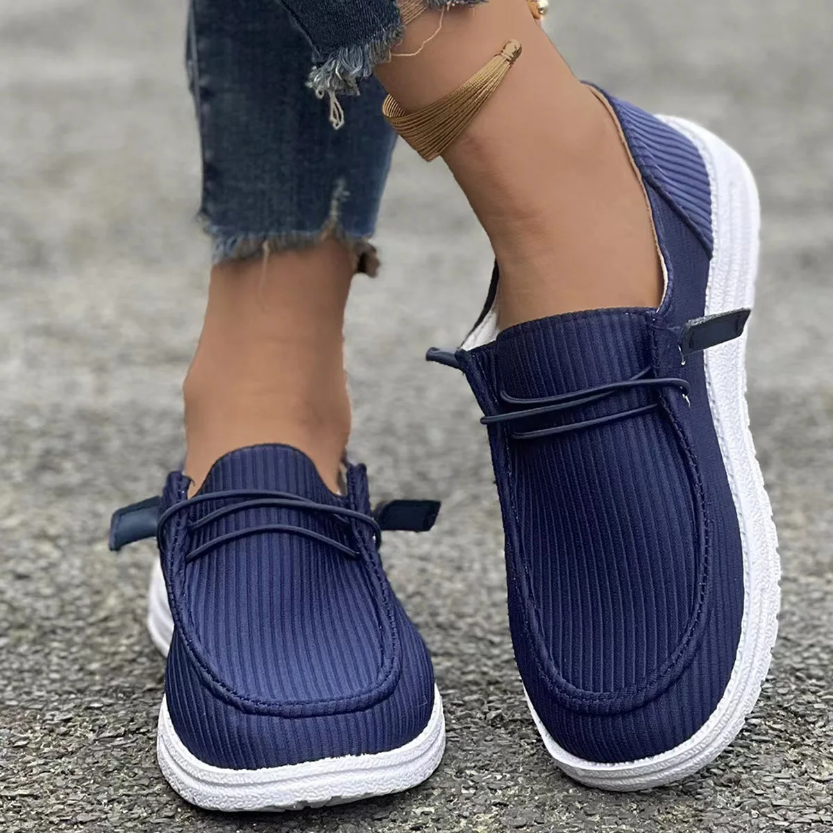 New 2025 Summer Fashion Women Vulcanize Shoes Ladies Casual Flats Convenient Slip on Loafers Comfortable Outdoor Sports Sneakers