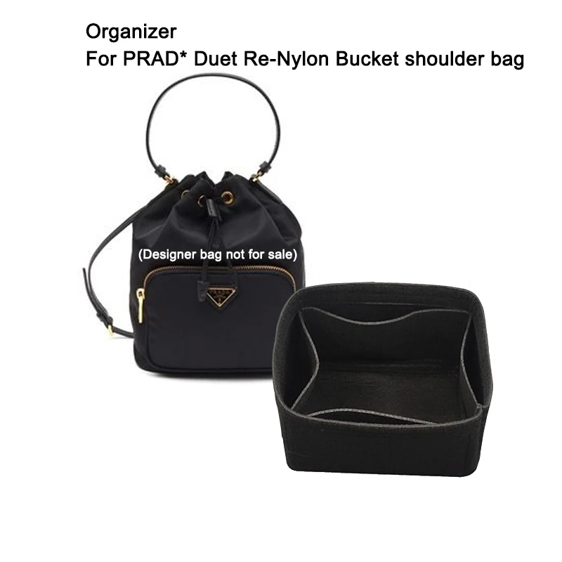 Fit For Duet Re-Nylon Bucket Shoulder Bag Organizer,Customizable Handmade Felt Insert