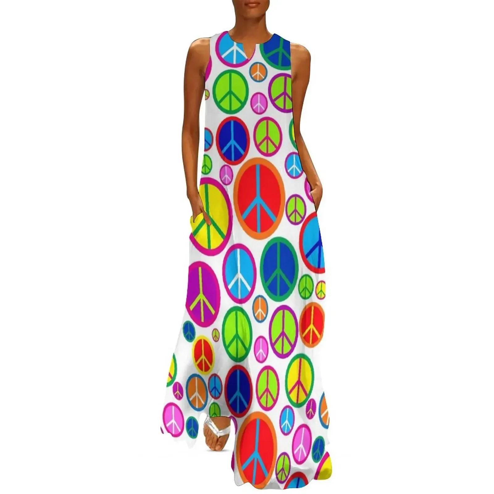 

Colorful Peace Symbols Pattern Long Dress evening dresses luxury 2025 summer clothes for women summer dress for women 2025 Dress