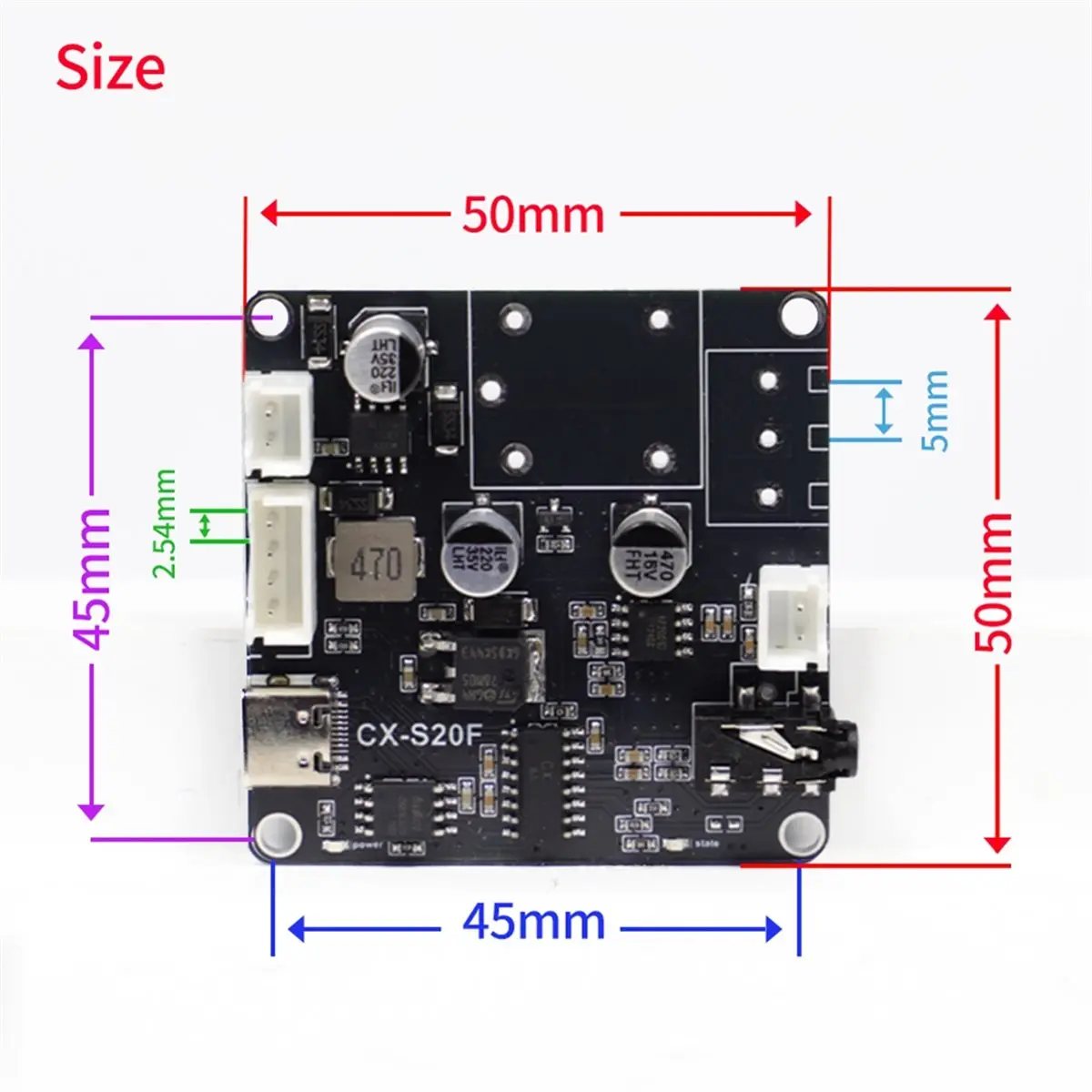S20F Welding Terminal Version 20W MP3 Voice Module USB to TTL Serial Port Control MCU Control Trigger Custom Audio