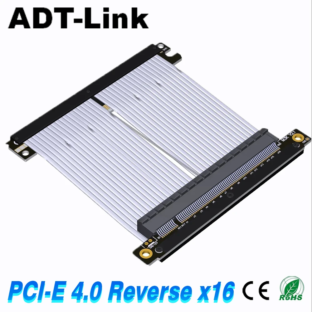 

ADT-Link PCI-E x16 4.0 Riser Cable GPU Upright Stable RTX3090 Video Card A4 ITX Chassis Dual Reverse-angle 16x Graphics Card