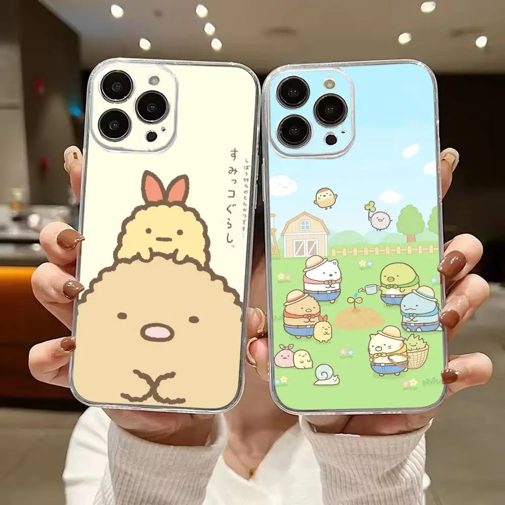 Sumikko-O Gurashi-I Cute  Phone Case For iPhone 17 16 15 14 13 12 11 Mini Pro Max Plus Transparent Cover