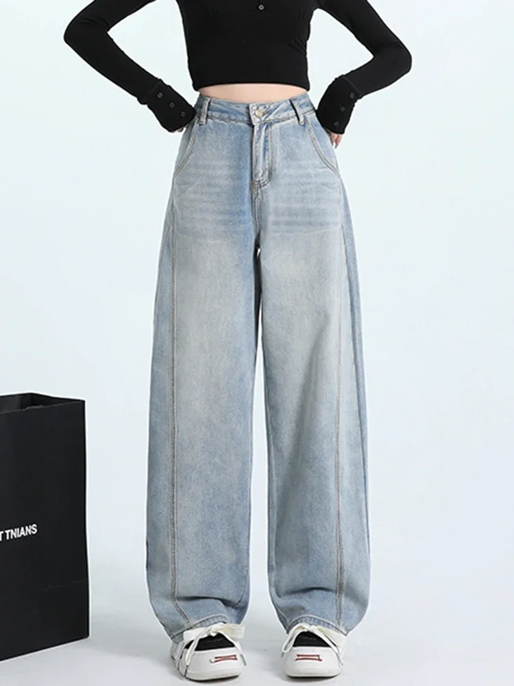 

Y2K осенние популярные джинсы американские уличные с высокой талией для похудения модные изогнутые брюки женские тенденции