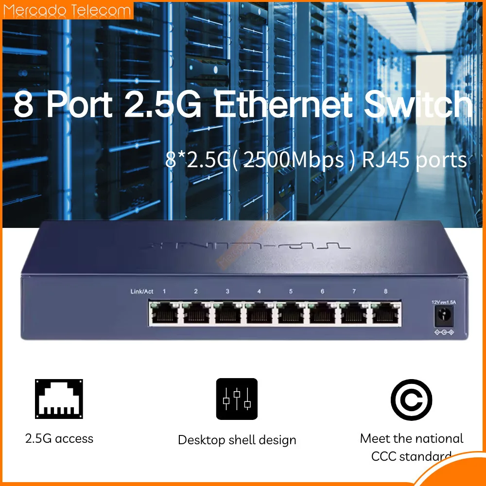 

TP-Link 2.5G Ethernet Switch 8 Port 2.5GBASE-T Network Switcher RJ45 2500Mbps Plug and Play Hub Internet Splitter TL-SH1008