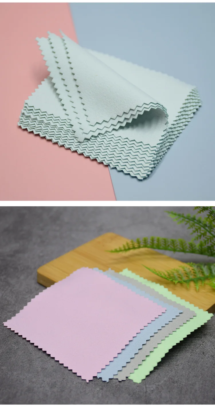 100pcs 10*7cm Silver Cleaning Polishing Cloth Individual Packing Wiping Jewelry Making DIY Suede