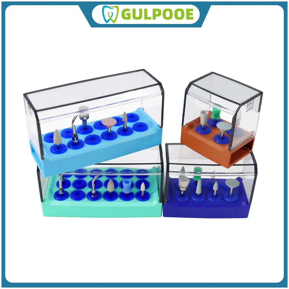 

GULPOOEDental Organizer Box Disinfection Sterilize Ultrasonic Scaler Tip Box Dental Bur Holder Plastic Tip Disinfection Case Box