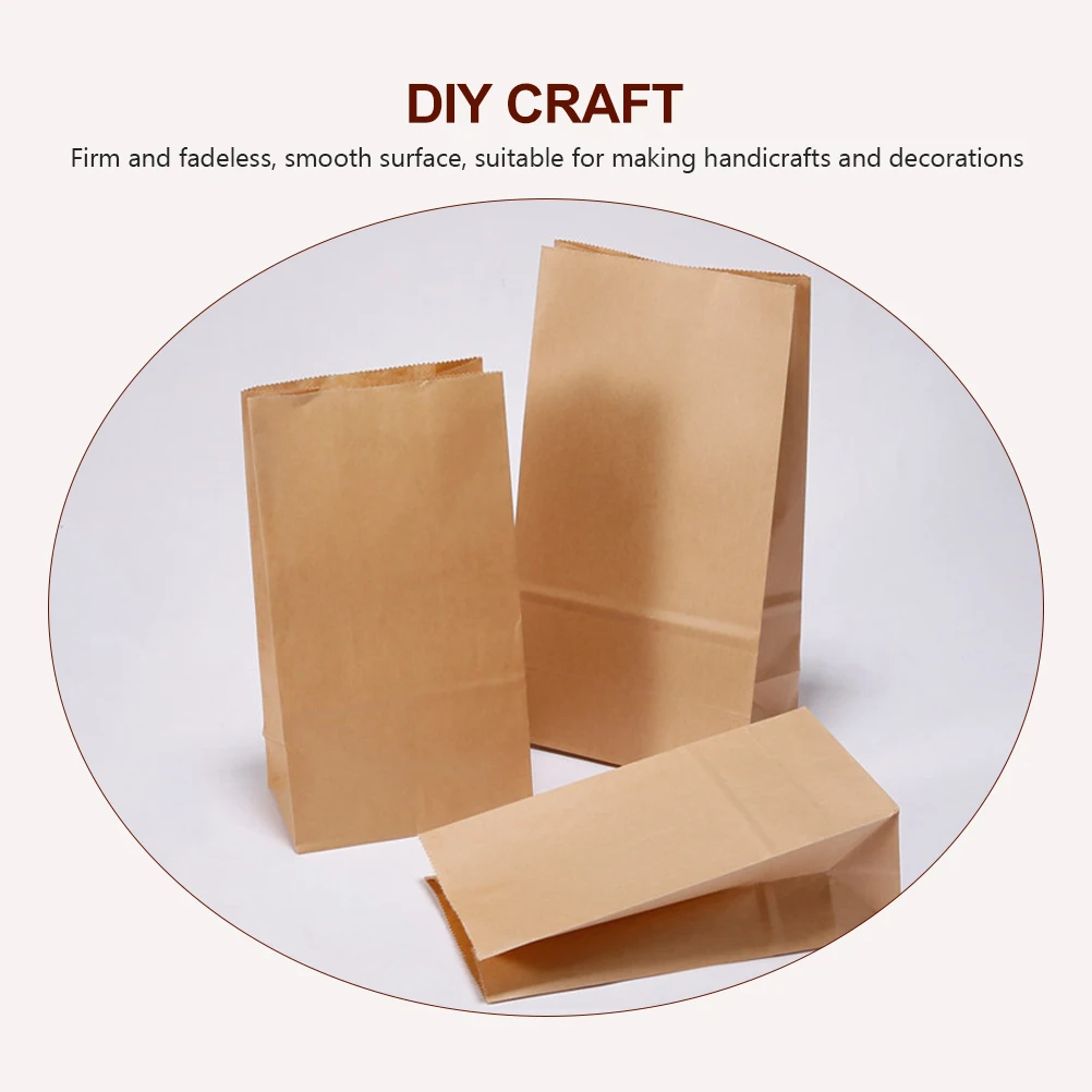 

100pcs Kraft Paper Bags Brown Lunch Snack Multi Function Bread Cookie Holders Small Bags Household Events Christmas