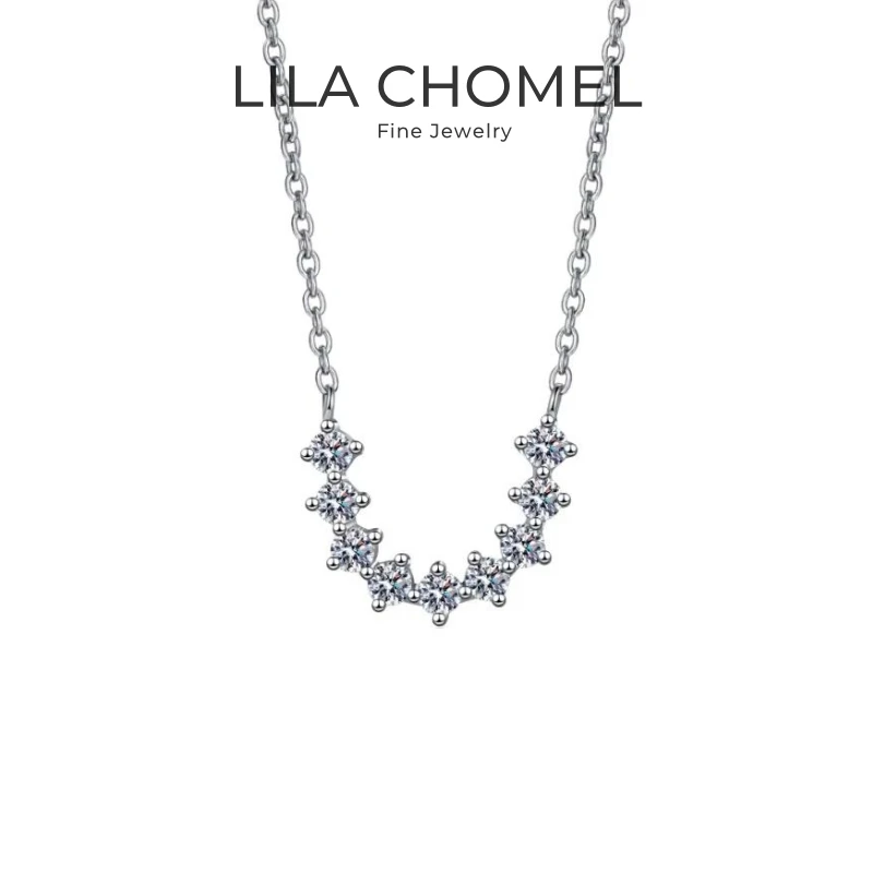 

Lady Valentine's Day 18K White Gold Necklaces 0.54CT Moissanite Diamond Women Wedding Party PT950 Platinum Girl Birthday Gift