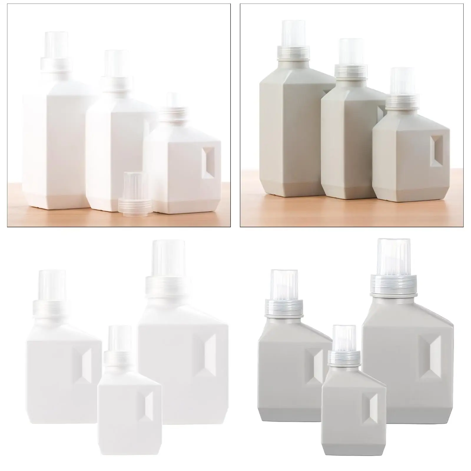 زجاجة غسيل بلاستيكية فارغة ، علامة قابلة لإعادة الاستخدام منشورة لسائل المنظفات ، المنزل