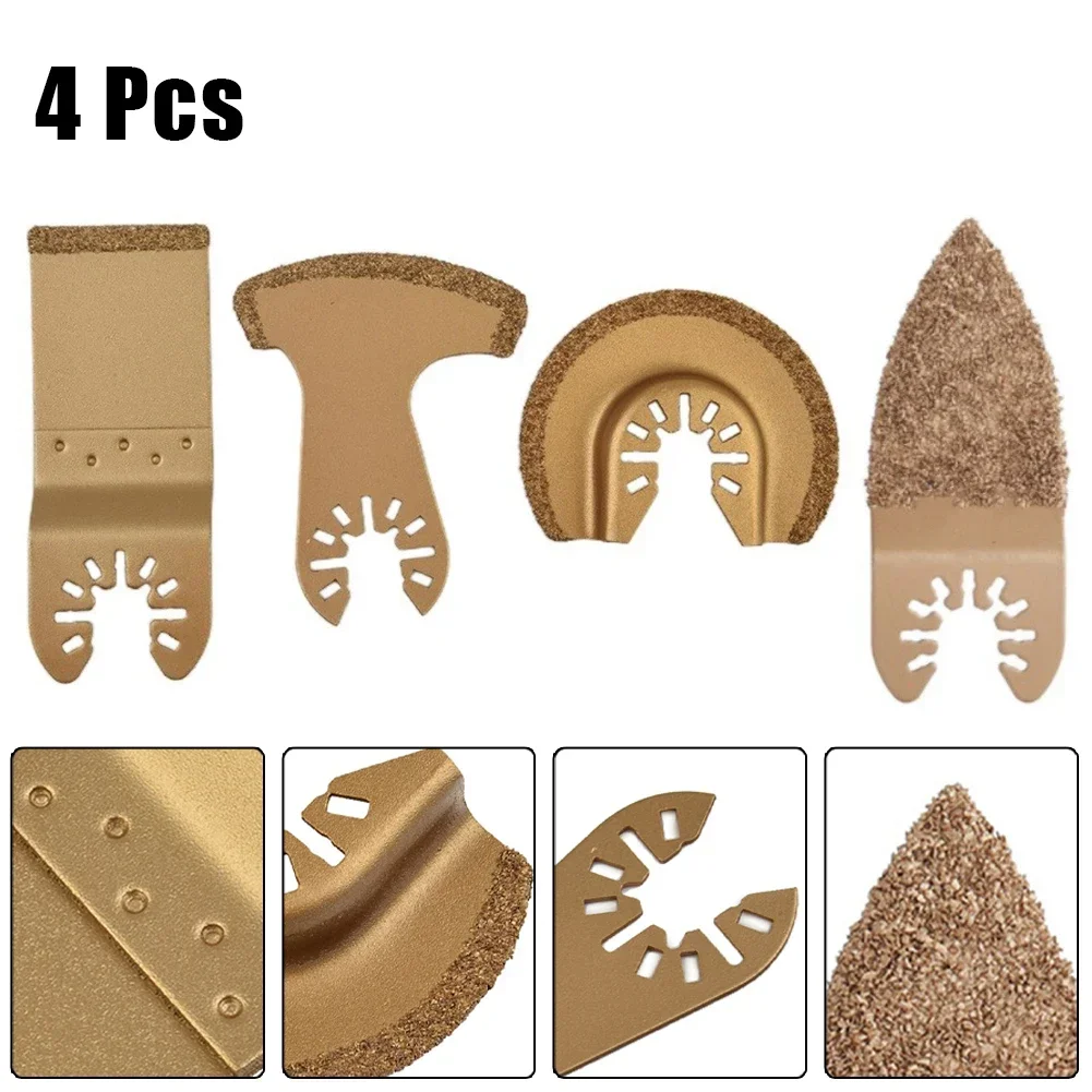 4pcs/set Oscillating Multi Tool Saw Blade Quick Change Renovator Saw Blade Set Power Tools Accessories Universal Cutter Blade