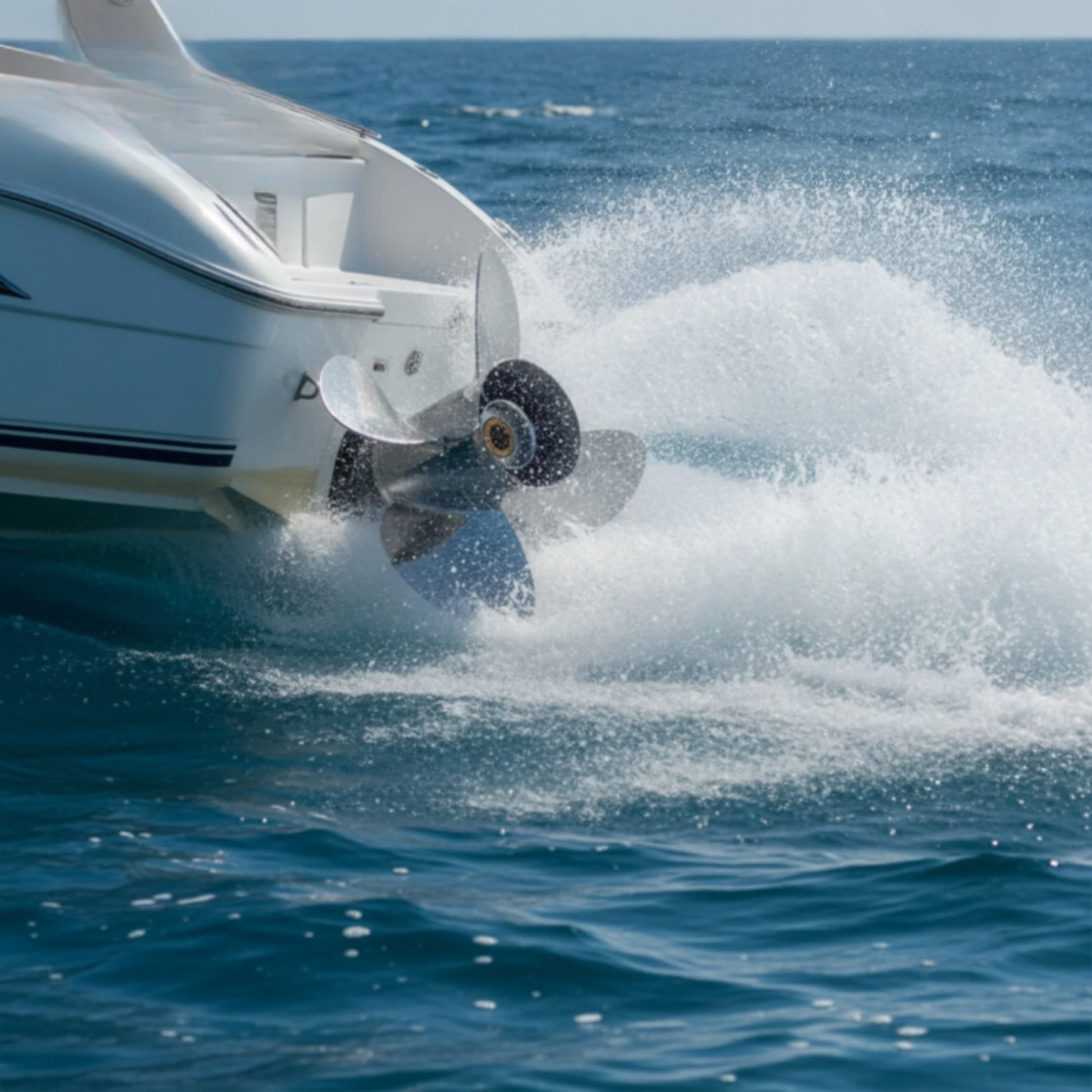 Four Blade Propeller Powerful Thrust Stainless Steel Propeller Boat Prop Long-Lasting High Speed for Outboard Motors, Boats