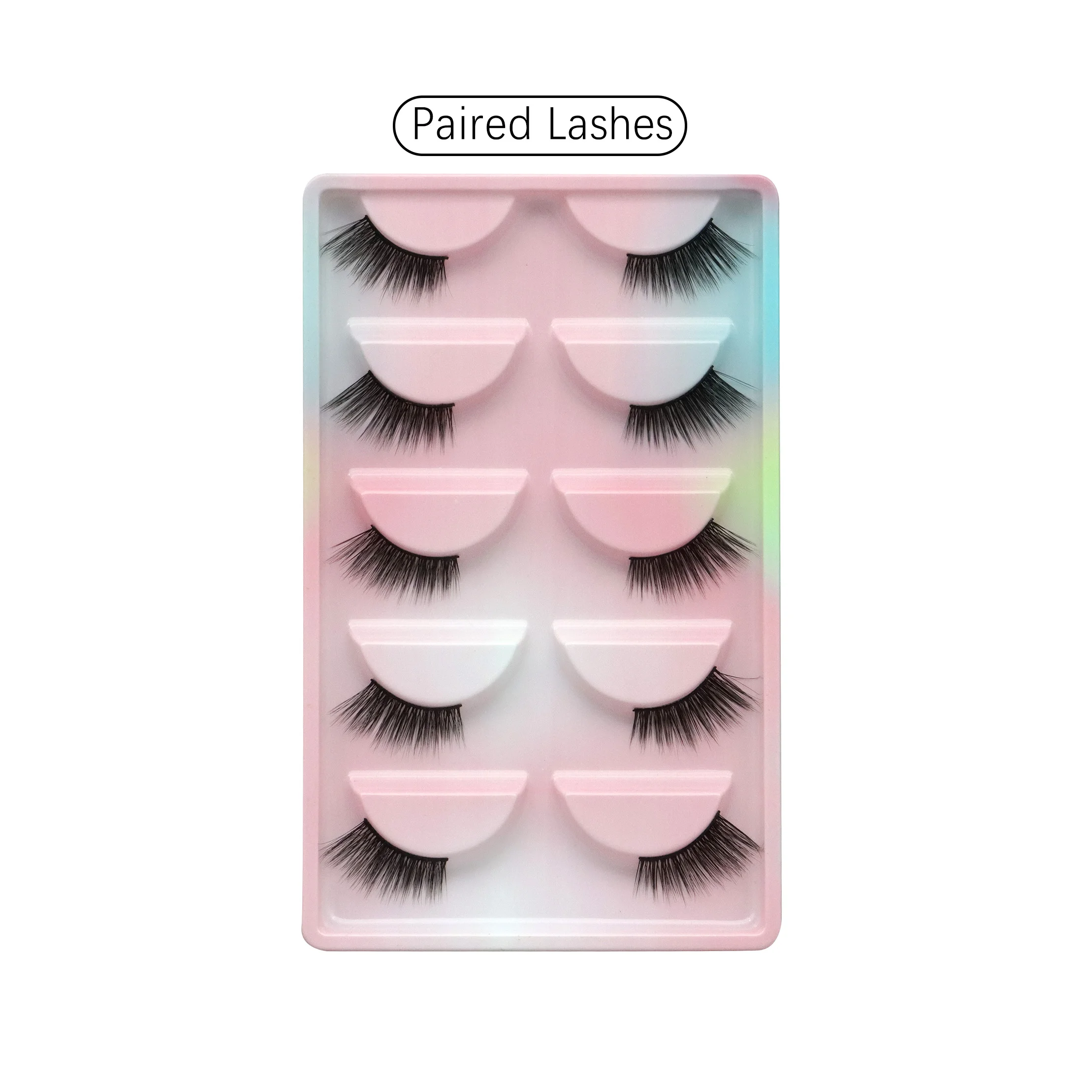 5 أزواج من الرموش الصناعية الطبيعية رقيقة الفرقة يدوية الصنع قصيرة أخف رمش موضة Wispy تمديد أدوات ماكياج الطرف #6