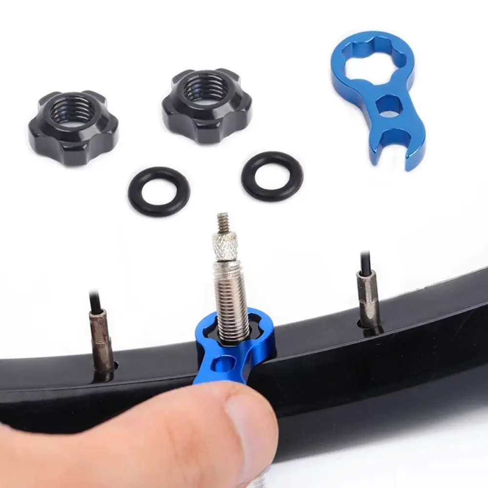 

Repair Tools With Installation Wrench Vacuum Tire Bike Presta Valve Nut Vacuum Tire Valve Nut Tire Nozzle Lock Tire Valve Cap