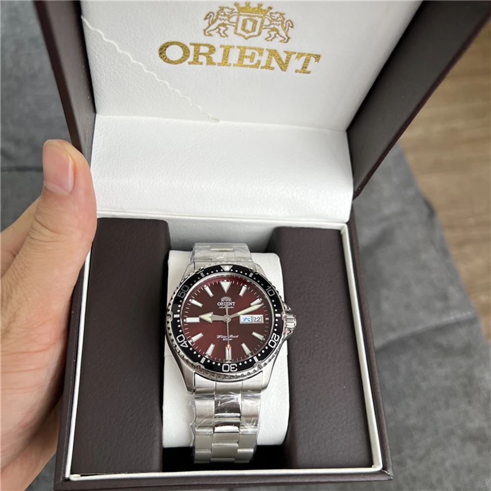 أورينت ساعة رجل تجديد اليابانية التلقائية الساعات الميكانيكية مقاوم للماء ساعة رياضية مضيئة الفولاذ المقاوم للصدأ ساعة رجالية 1:1