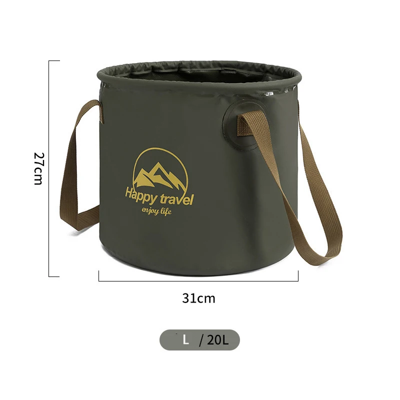 10L/20L Foldable Round Water Bucket Outdoor Travel Portable  Fishing Washbasin Storage Camping Basin Washing Bag Ultra-light Pan