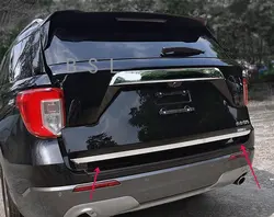 Car Rear Trunk Door Bottom Panel Trim Tail Bumper Strips Cover Atyling Exterior Accessories Fit For Ford Explorer 2020 - 2022