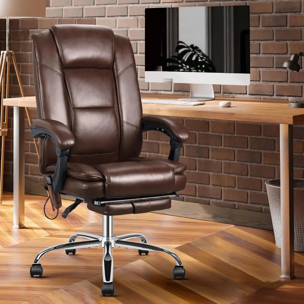 cadeira de massagem vibratória aquecida com massagem de 4 pontos, apoio lombar e apoio para os pés