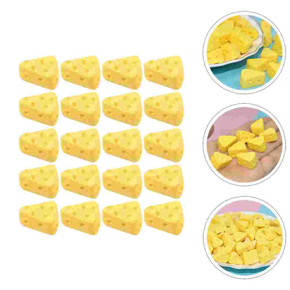 50 Pcs Simulation Cake Cheese Toy Fake Board Faux Artificial for Display Cookie Decorating Desserts Cakes Mini Food Decorate