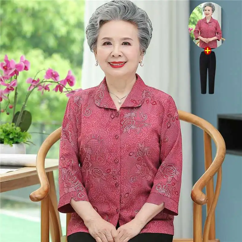 

Middle-aged And Elderly Women's Summer Shirt Thin Regular Thickness Open Cardigan Style Routine Length Other 100% Material