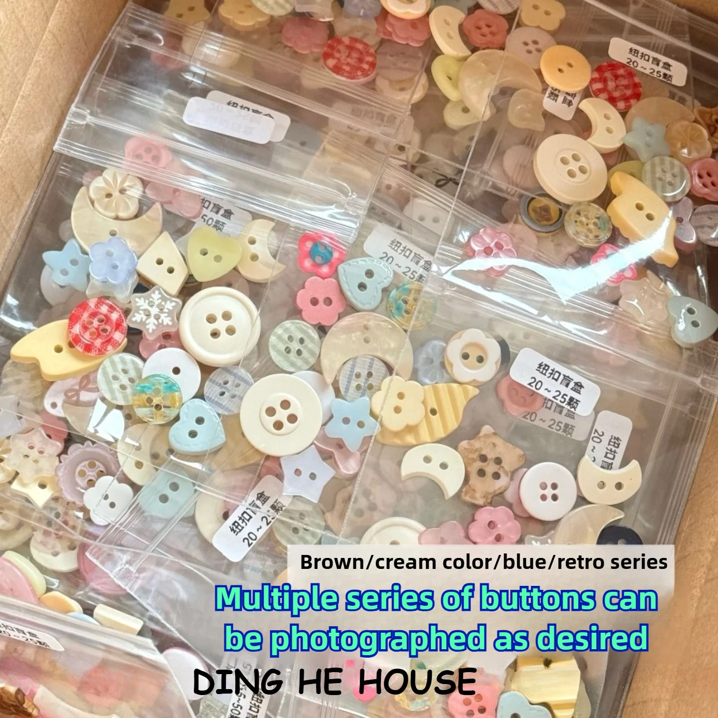 

10/52pcs Multiple Series Mixed Color Buttons Cute Handmade Resin DIY Clothes Accessorie Scrapbooking Crafts Headband Decoration