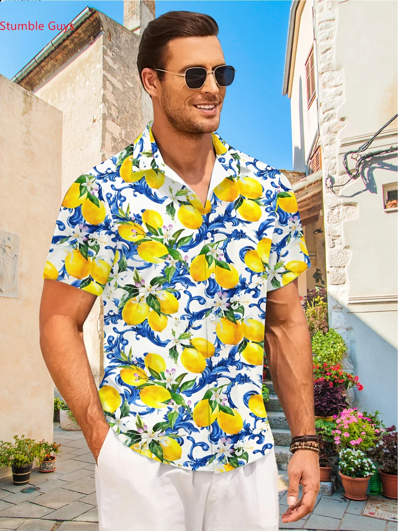 

Men's Stylish Party Outfit Shirt SummerMan Women Short Sleeve Hawaiian Fashion Print Lightweight Beach Tops