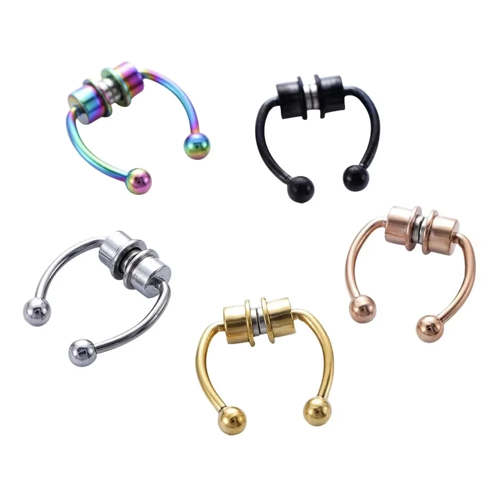 Women Fake Piercing Nose Ring Hoop Septum Non Piercing Nose Clip Rock HipHoop Stainless Steel Magnet Fashion Punk Body Jewelry view 5