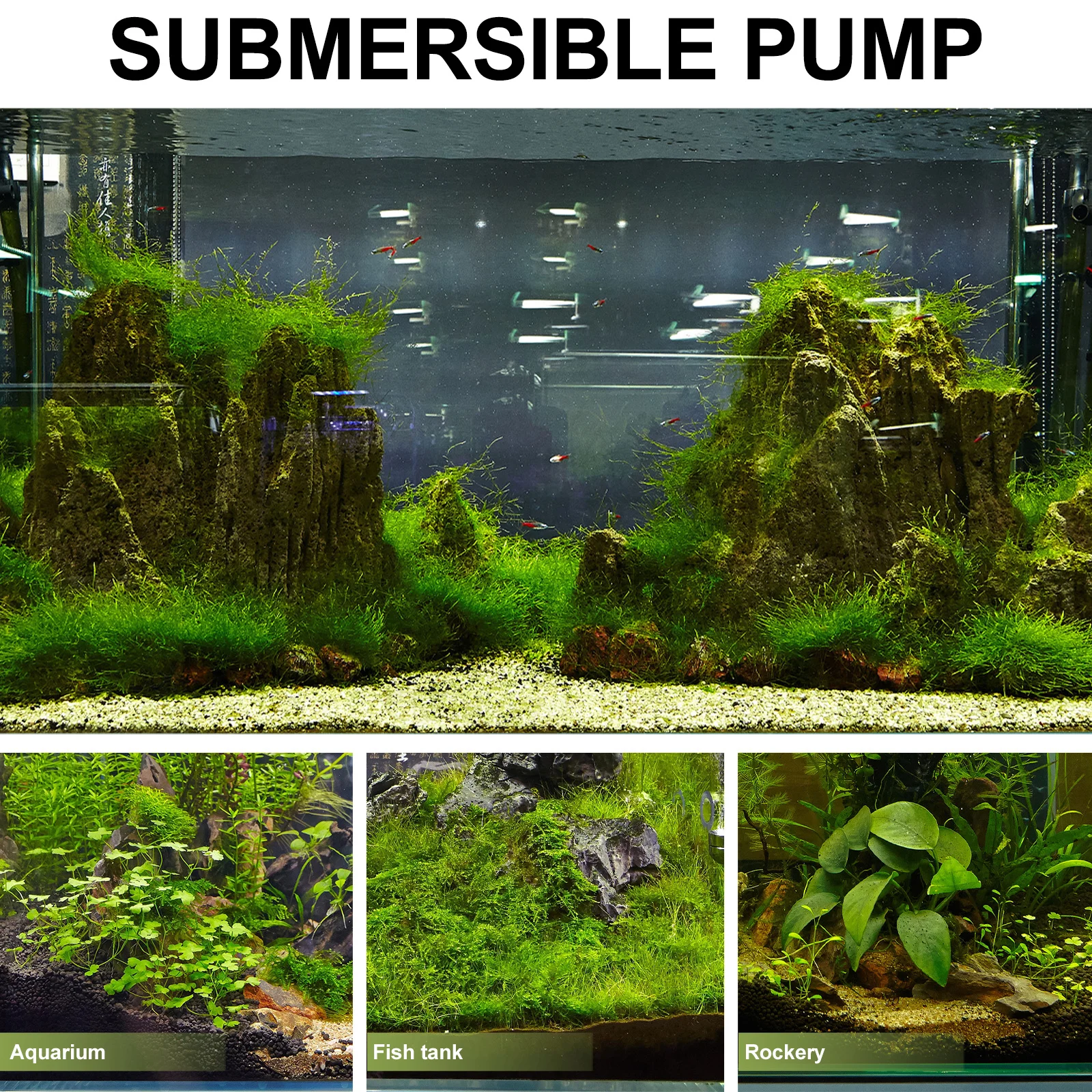 

1Pcs Small Submersible Pump Portable High Lift Low Consumption Adjustable Flow Water Pump for Fish Pond Aquarium