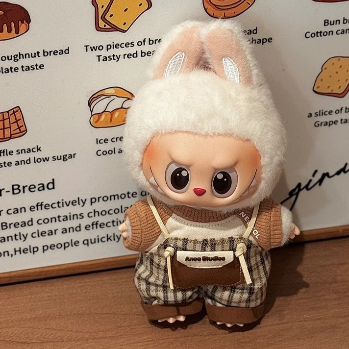 Para labubu v1/v2/v3 boneca de vinil duas primavera selvagem verão maré jogar cor combinando macacão conjunto bonecas acessórios panos