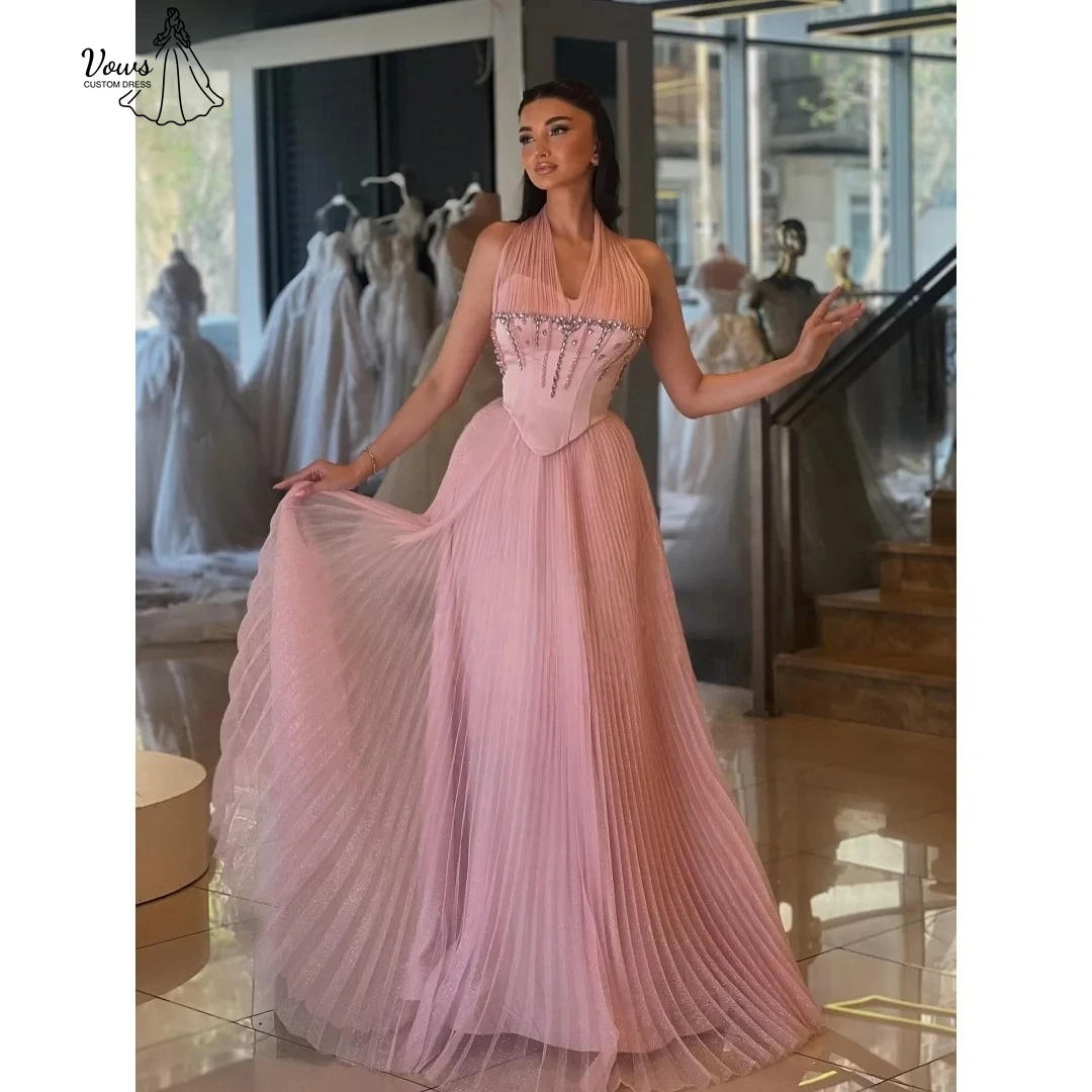 

Vows Chiffon Elegant Gowns Custom Made Prom Dresses 2025 Luxury Evening Dress 2025 Line A Bead Embroidery Ball Gown Dress Party