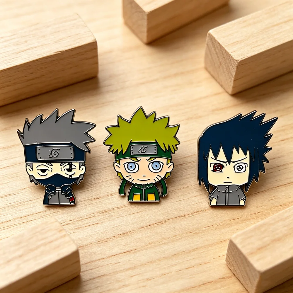 3/4pcs Classic Anime Enamel Pins Set Cartoon Q version Character Metal Lapel Brooches Accessories for Jacket Anime Fans Gift